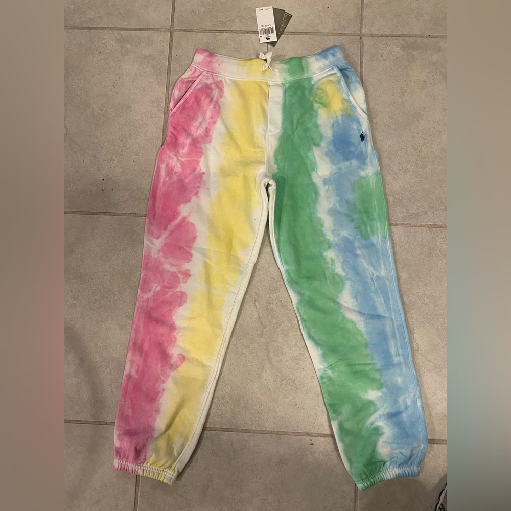 Ralph Lauren Polo Boys Sweatpants/Joggers Tie Dye Large (14/16) NWT